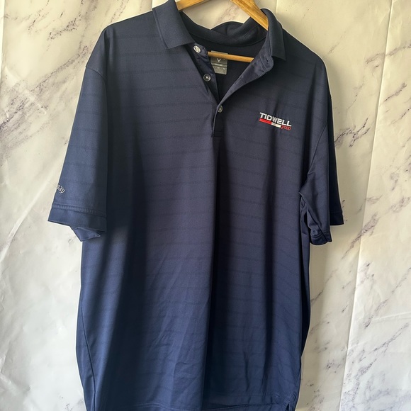 CALLAWAY OPTI DRI GOLF POLO SHIRT - BLUE MENS XL TIDWELL GROUP LOGO - Picture 5 of 7
